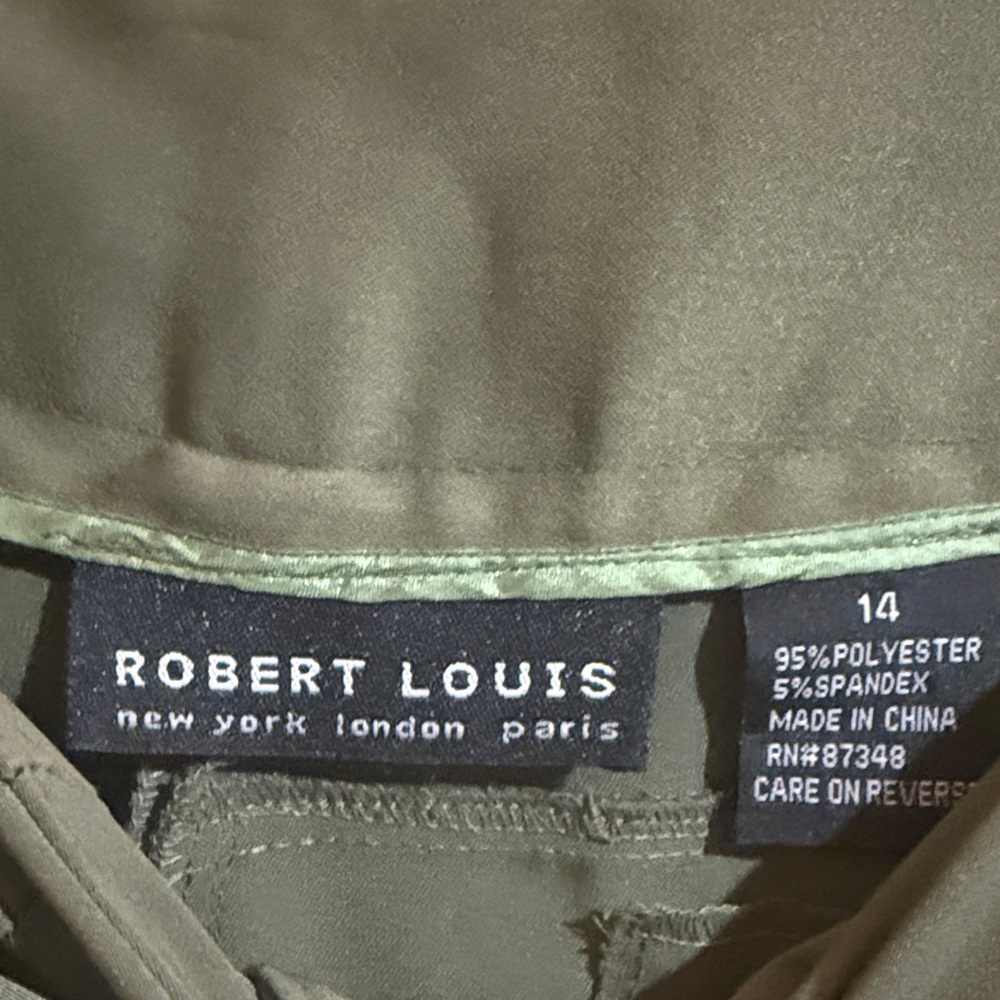 Robert Louis Olive Wide Leg Pants - Picture 4 of 7